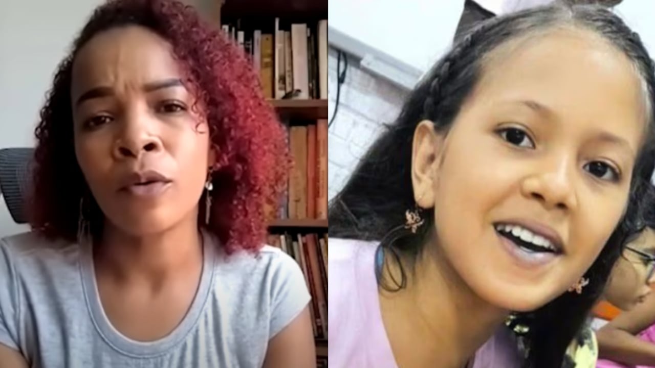 De izquierda a derecha: la docente Lady Carpio y la niña Sofía Delgado.