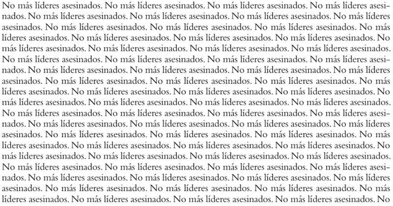 No más líderes asesinados.