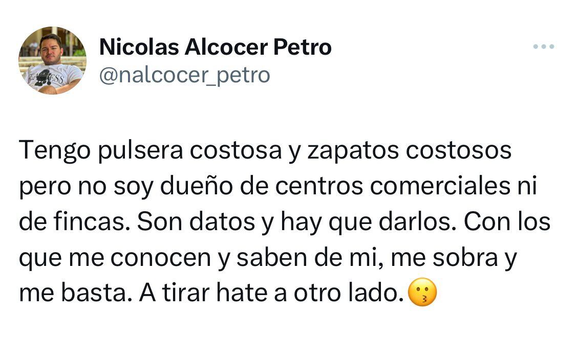 Nicolás Alcocer Petro, hijo de Verónica Alcocer