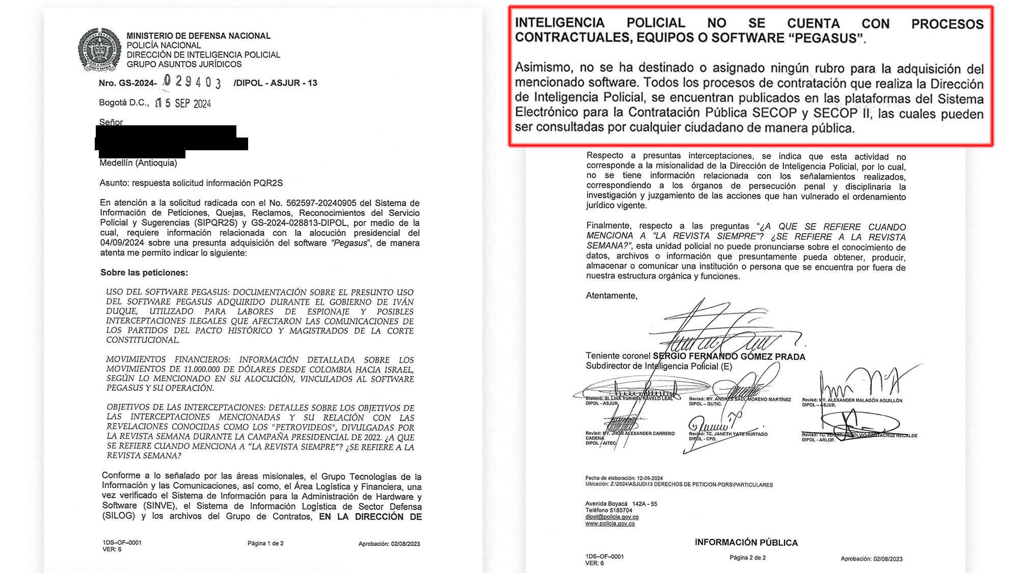 Documento derechos petición Software Pagasus