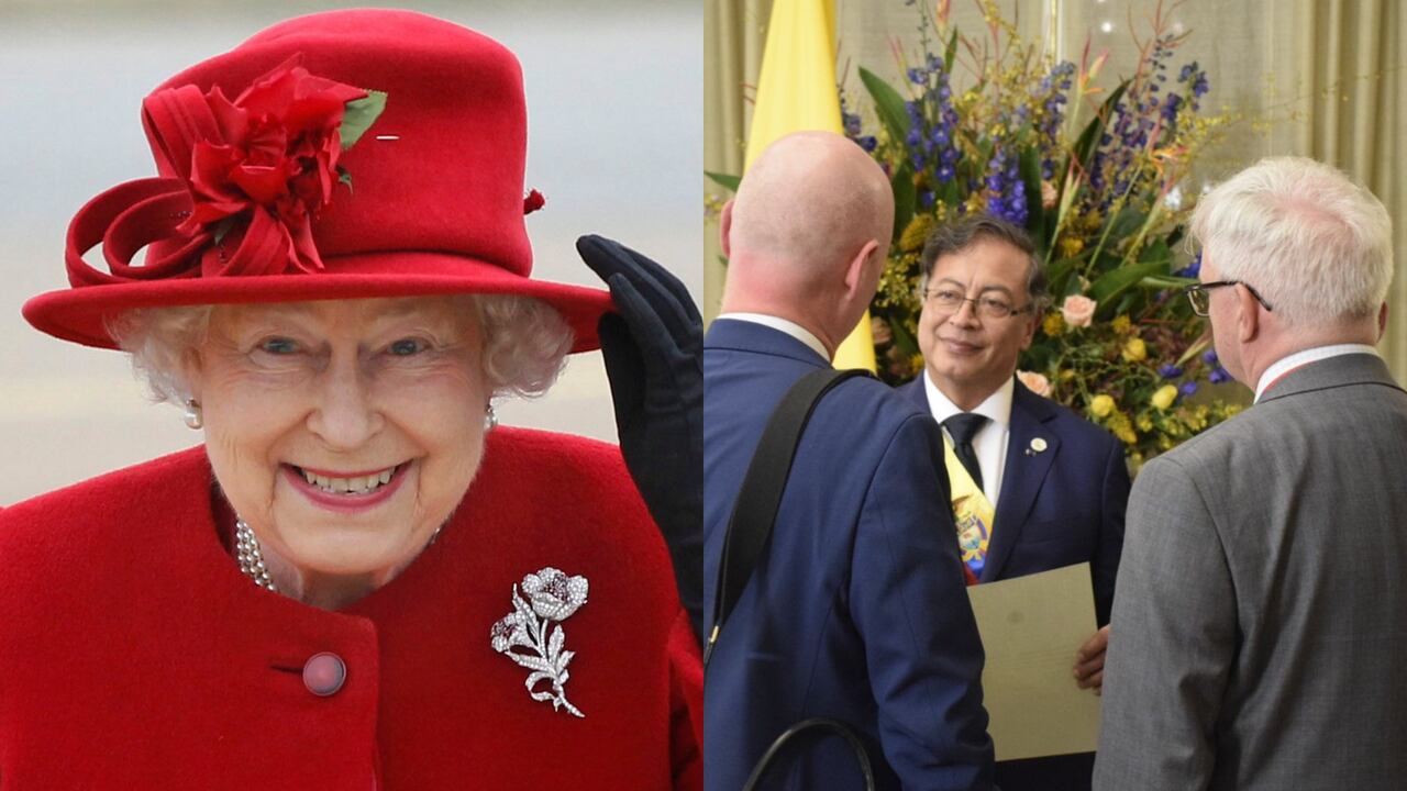 Reina Isabel II y Gustavo Petro
