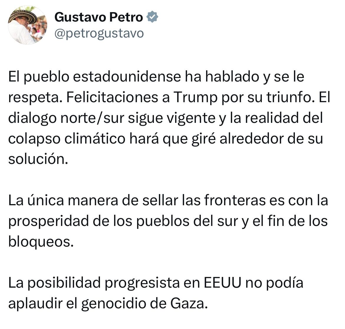 Mensaje presidente Gustavo Petro