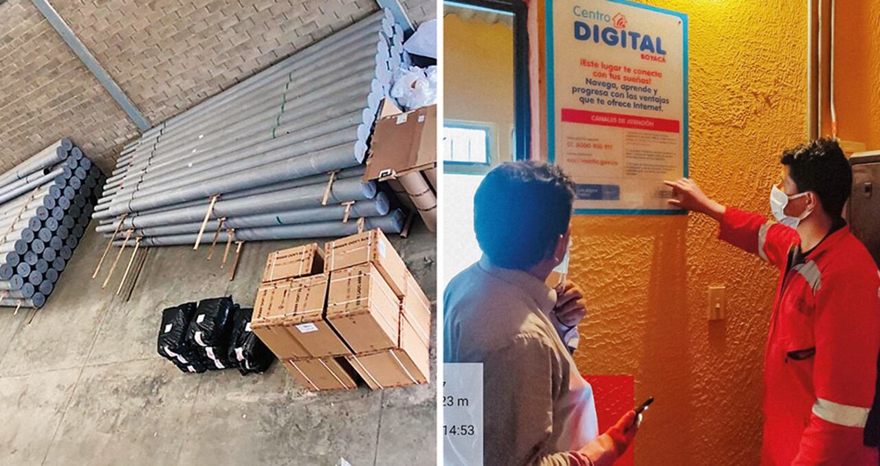 Fotos de los equipos comprados, algunos instalados por Centros Poblados.