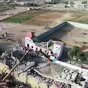 Esta captura de imagen de un video proporcionado por el centro de medios Ansarullah Media el 21 de enero de 2022 muestra la destrucción en una prisión en el bastión rebelde hutí de Saada en el norte de Yemen después de que fue atacada en un ataque aéreo que dejó muchos muertos o heridos. - Un ataque aéreo destruyó una prisión en el bastión rebelde hutí de Saada en el norte de Yemen, dejando muchos muertos o heridos, dijeron los insurgentes mientras la Cruz Roja confirmaba un ataque. (Photo by Ansarullah media center / AFP)