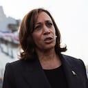 La vicepresidenta de Estados Unidos, Kamala Harris, habla a los medios en la Base Naval de Yokosuka, en Yokosuka, cerca de Tokio, el miércoles 28 de septiembre de 2022. (Leah Millis/Pool Foto via AP)