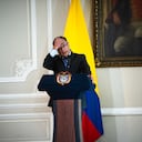 El presidente colombiano, Gustavo Petro, habla durante la visita oficial del secretario de Estado de los Estados Unidos, Antony Blinken, a Colombia, antes de la asamblea general de la OEA más tarde en Lima, Perú. En Bogotá, Colombia, 3 de octubre de 2022. (Foto de Sebastian Barros/NurPhoto vía Getty Images)