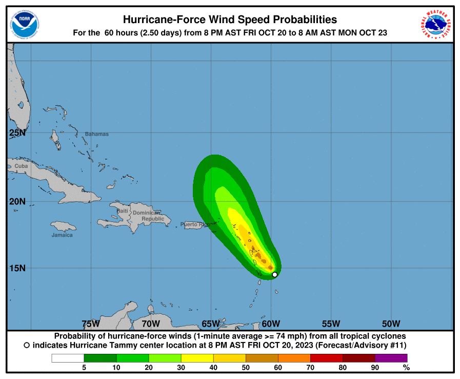 Se emitieron advertencias de huracán para las islas de Guadalupe, Antigua, Barbuda, Montserrat, San Cristóbal, Nieves, Anguilla, St. Maarten, San Martín y San Bartolomé.
