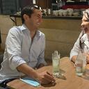 David Barguil y Margarita Restrepo, en una comida en un restaurante de Medellín el fin de semana. Allí Restrepo anunció su respaldo a la aspiración presidencial del candidato conservador.