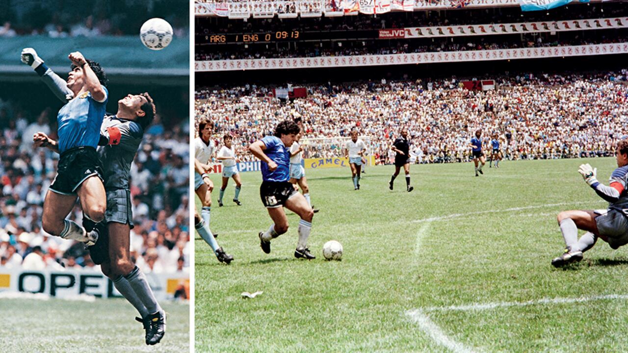 Contra Inglaterra, en México 86, Maradona vivió el mayor momento de gloria de toda su carrera. Ese día, y en palabras del cronista Juan Villoro, “anotó el mejor gol ilegal y el mejor gol legal de la historia de los mundiales”.