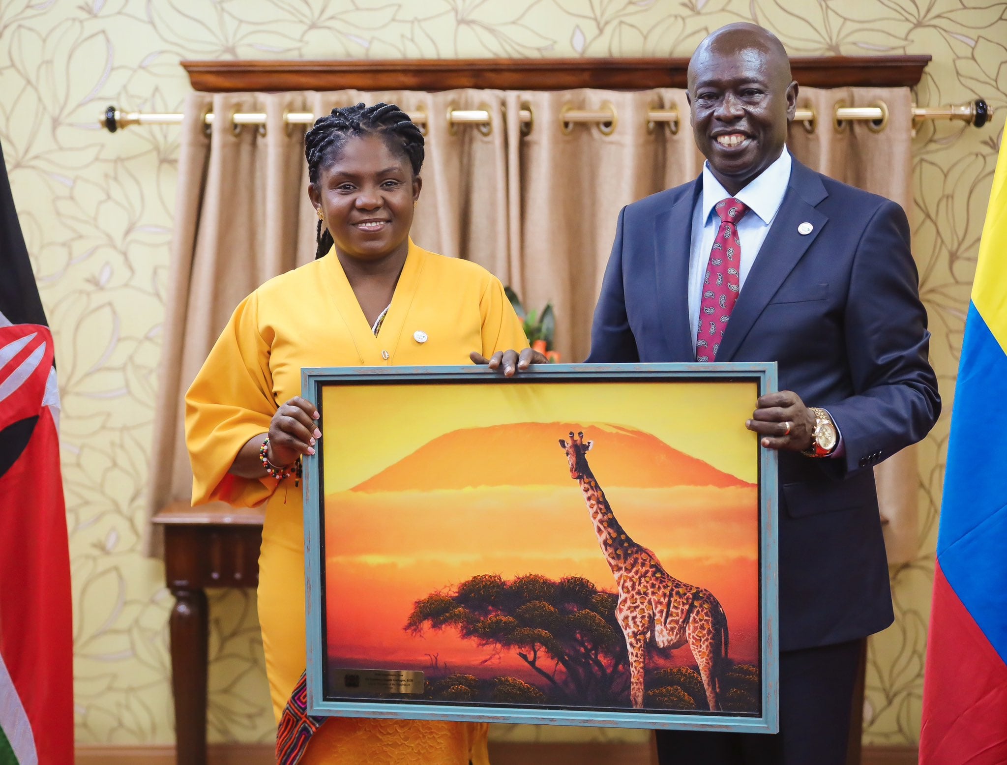Francia Márquez y el vicepresidente de Kenia, Rigathi Gachagua.