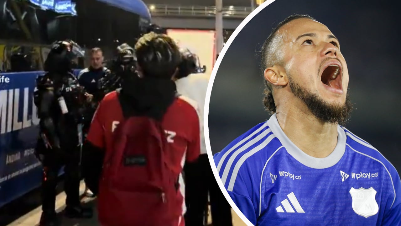 Leo Castro, delantero de Millonarios, se enfrentó a un hincha de Santa Fe a las afueras de El Campín