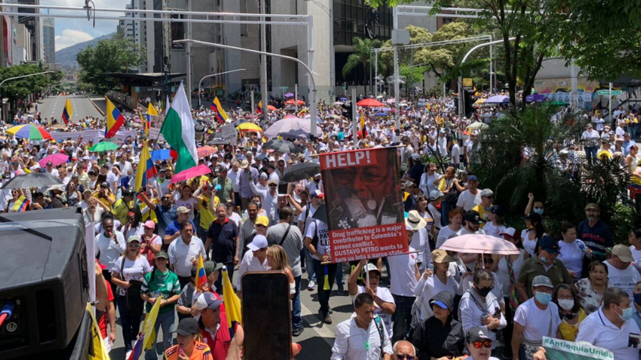 Manifestaciones contra el Gobierno de Gustavo Petro en Medellín.