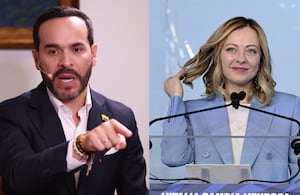 Abelardo de la Espriella y Giorgia Meloni.