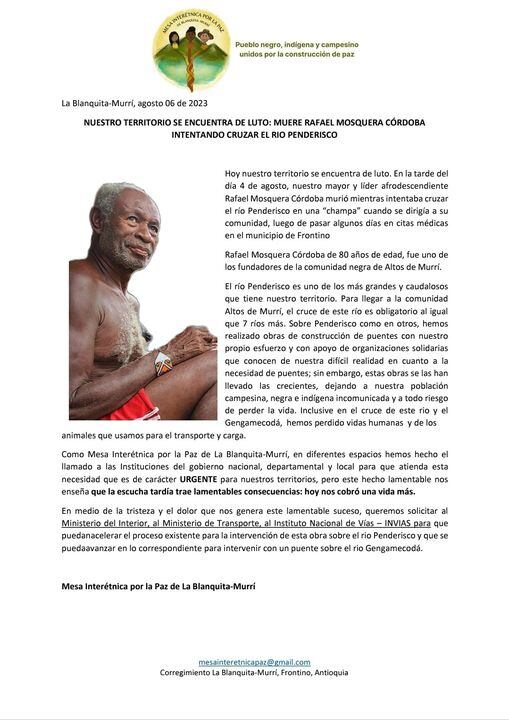 Fallece adulto en el río Pederisco