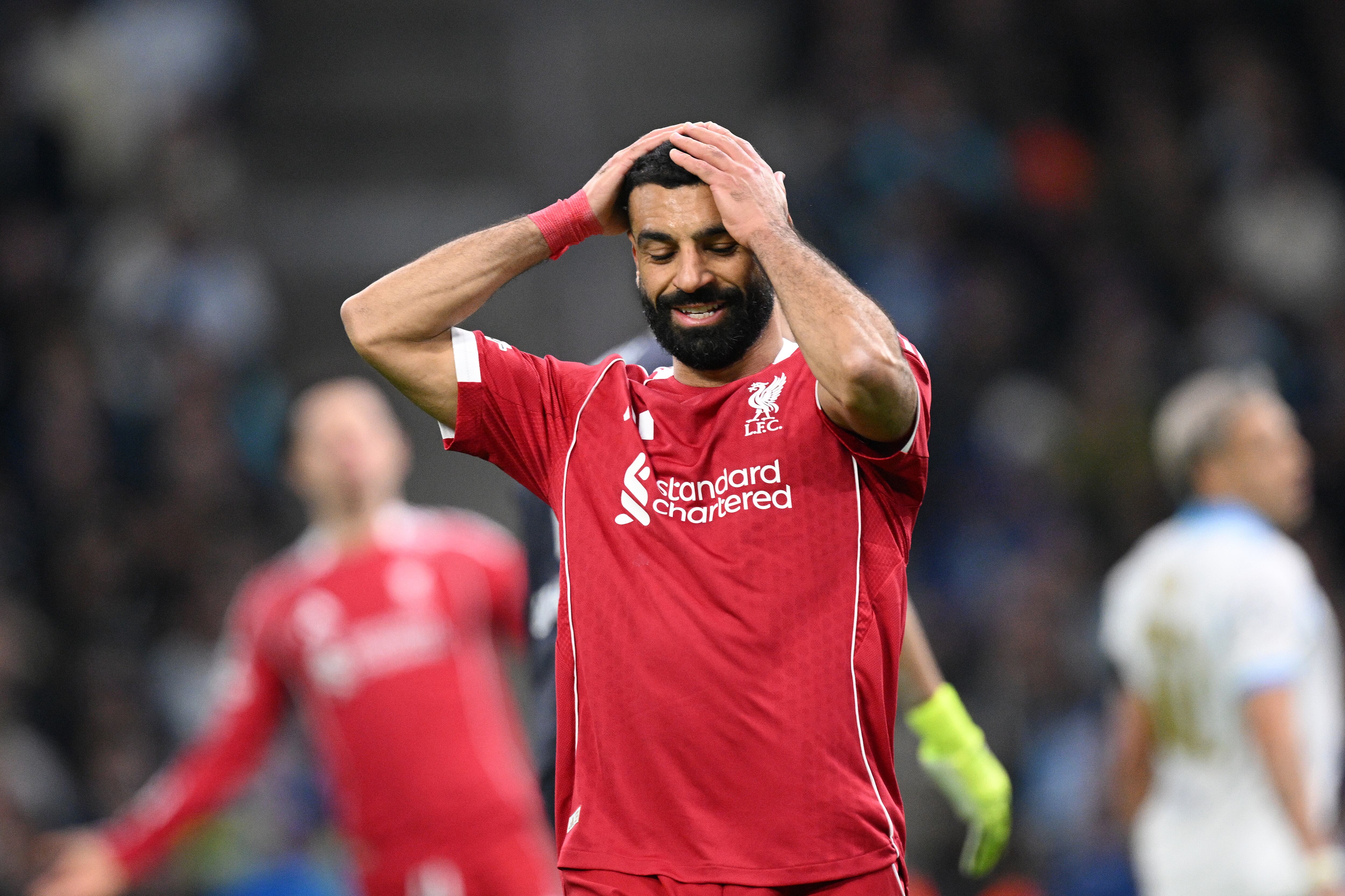 Mohamed Salah durante el partido contra el Marsella.