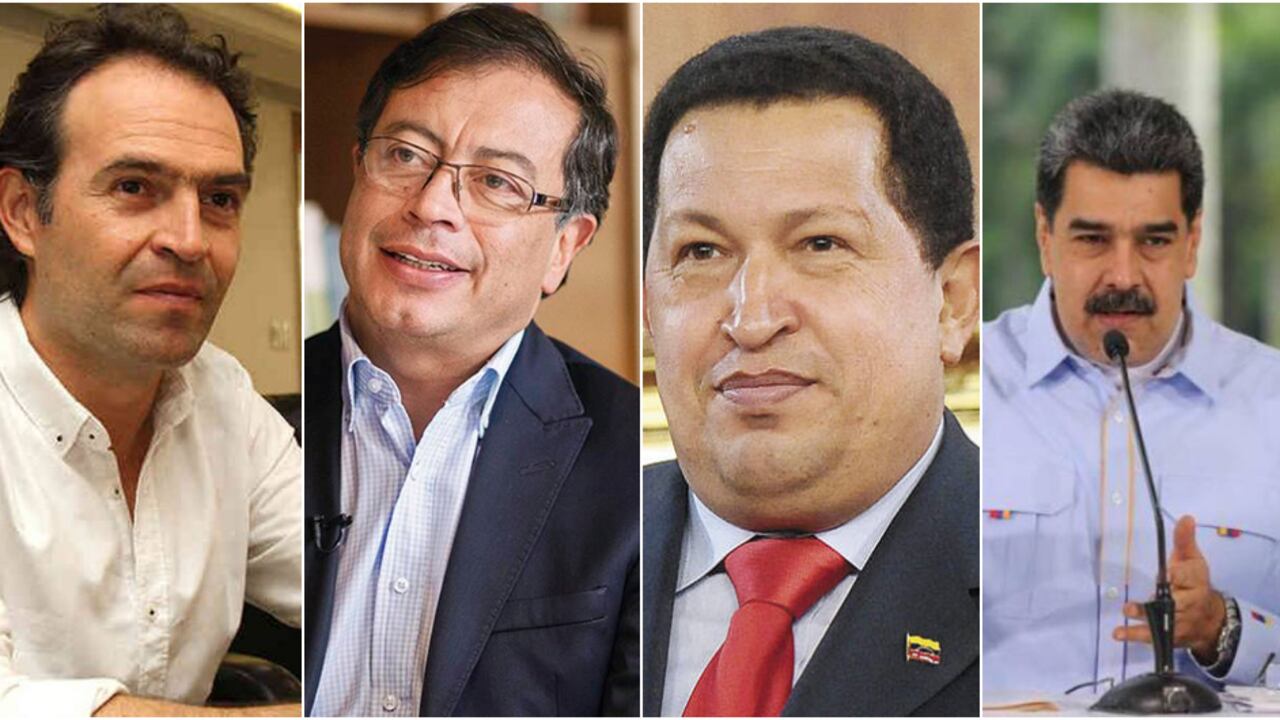 Federico Gutiérrez, Gustavo Petro, Hugo Chávez y Nicolás Maduro