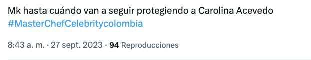 Televidentes piden que eliminen a Carolina Acevedo de 'MasterChef'.