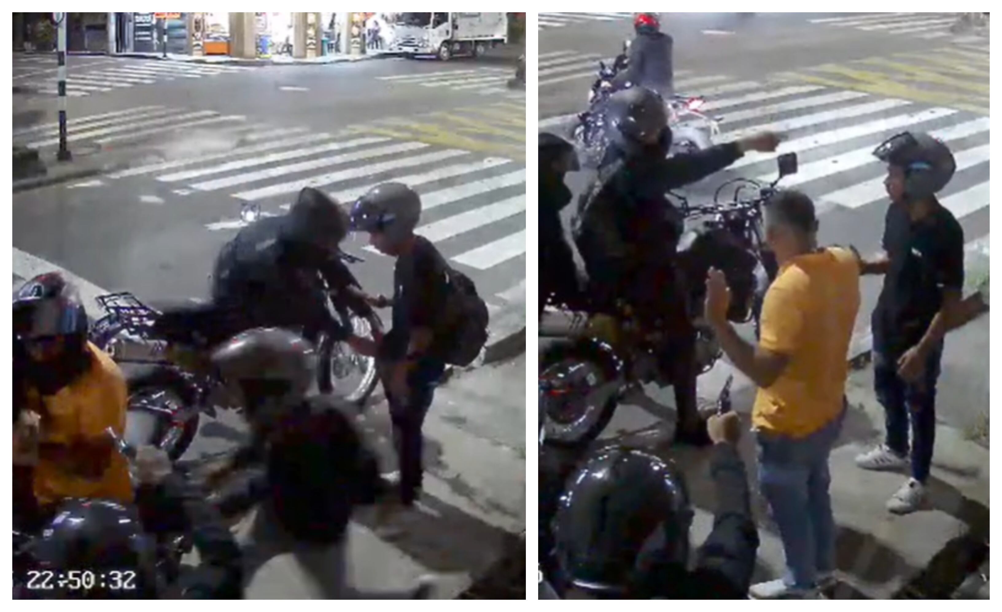 Ocho ladrones robaron una lujosa moto a dos jóvenes en Bello.