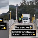 Imponen multa de $1,2 millones a conductor que llevaba ayuda humanitaria al Eje Cafetero