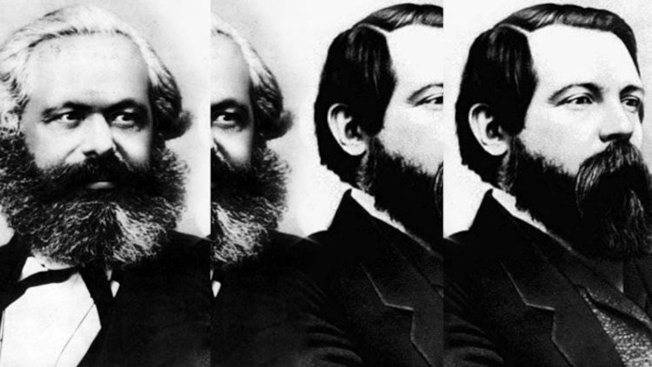 Karl Marx y Friedrich Engels autores del Manifiesto del Partido Comunista.