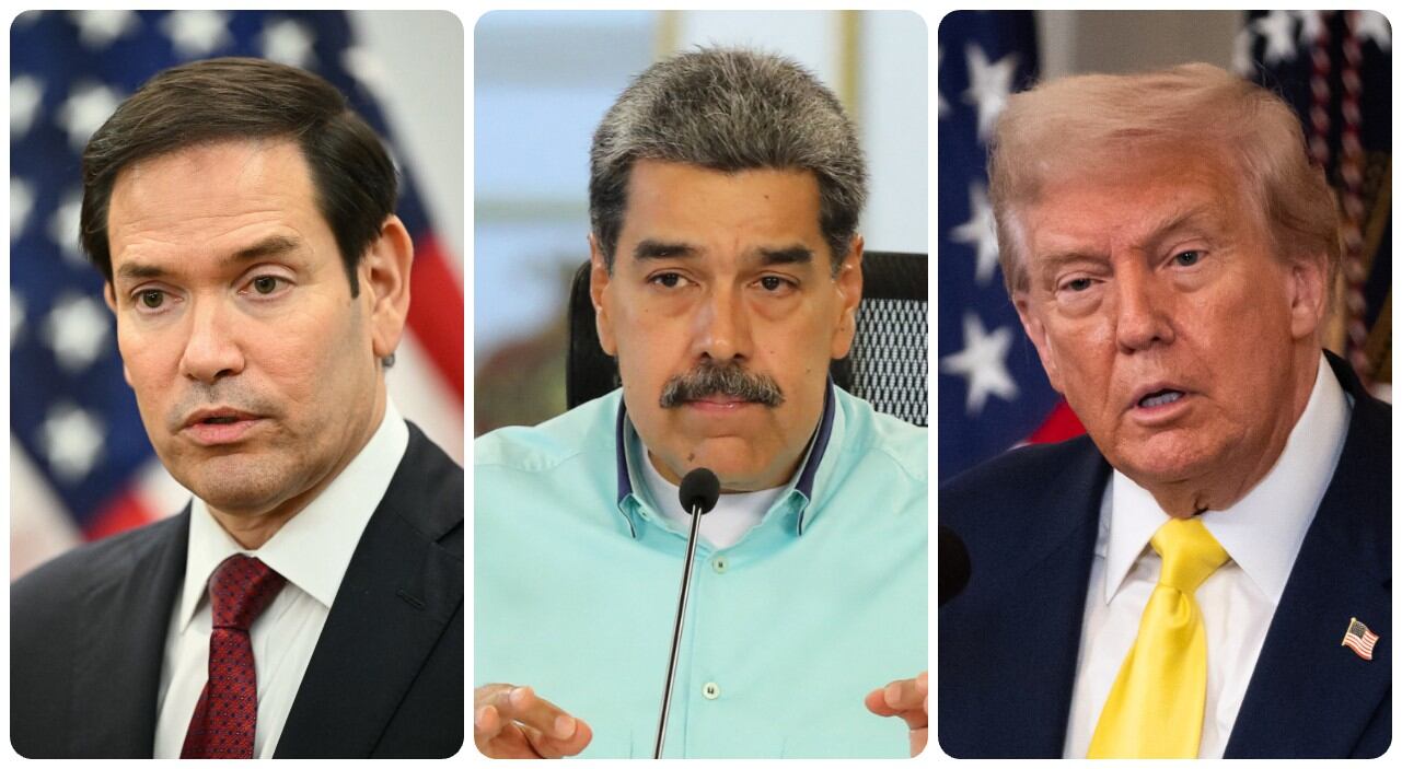 Marco Rubio, Nicolás Maduro y Donald Trump