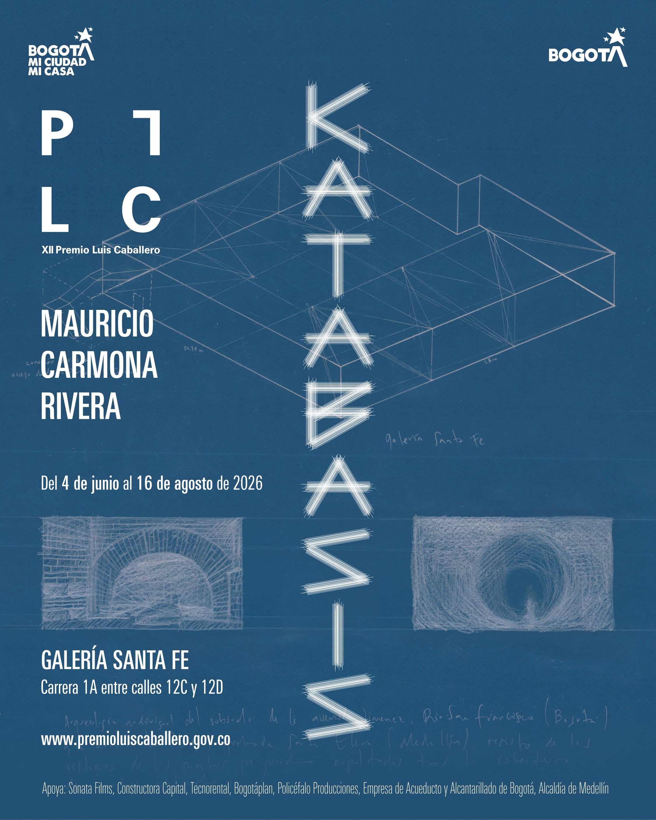 Mauricio Carmona Rivera presenta 'Katabasis' en la Galería Santa Fe. La exposición, que explora ríos subterráneos de Bogotá y Medellín, estará abierta al público del 4 de junio al 16 de agosto.