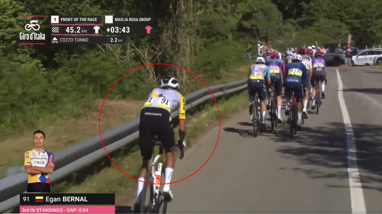 Egan Bernal sufrió en la etapa 4 del Giro de Italia 2026
