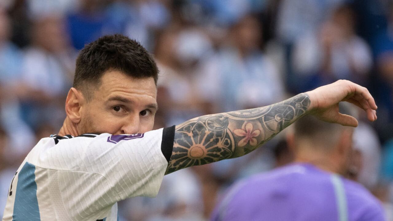 Messi anotó el primer gol de Argentina en el Mundial.