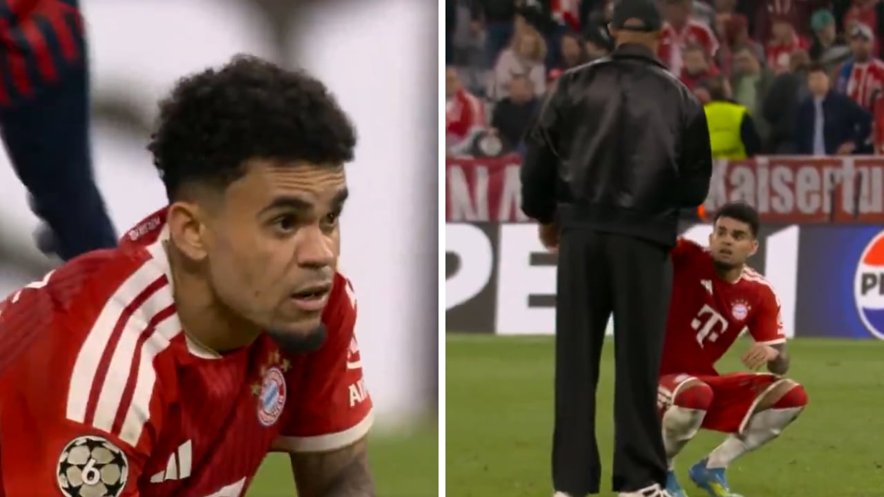 Fría reacción de Luis Díaz tras quedar eliminado en semifinales de Champions ante PSG.