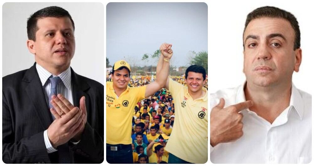 Ñoño Elías y Musa Besaile apoyarán a Gabriel Calle en las elecciones de octubre. En la foto del centro, Calle apoyaba a Elías para el Senado en 2010.