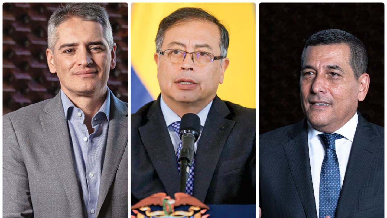 El gobernador de Antioquia, Andrés Rendón, el presidente Gustavo Petro y el alcalde de Cartagena, Dumek Turbay.