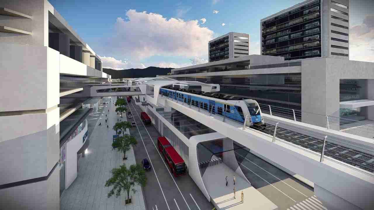 Render del metro elevado de Bogotá.