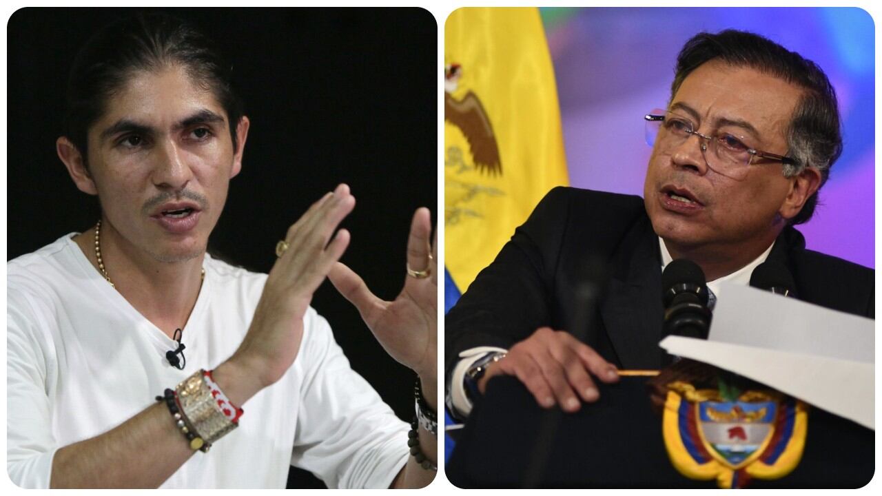 El comandante del Frente 33 de las Farc, Andrey Avendaño, y Gustavo Petro.