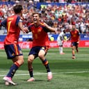 Mikel Oyarzabal celebra uno de sus goles ante Austria