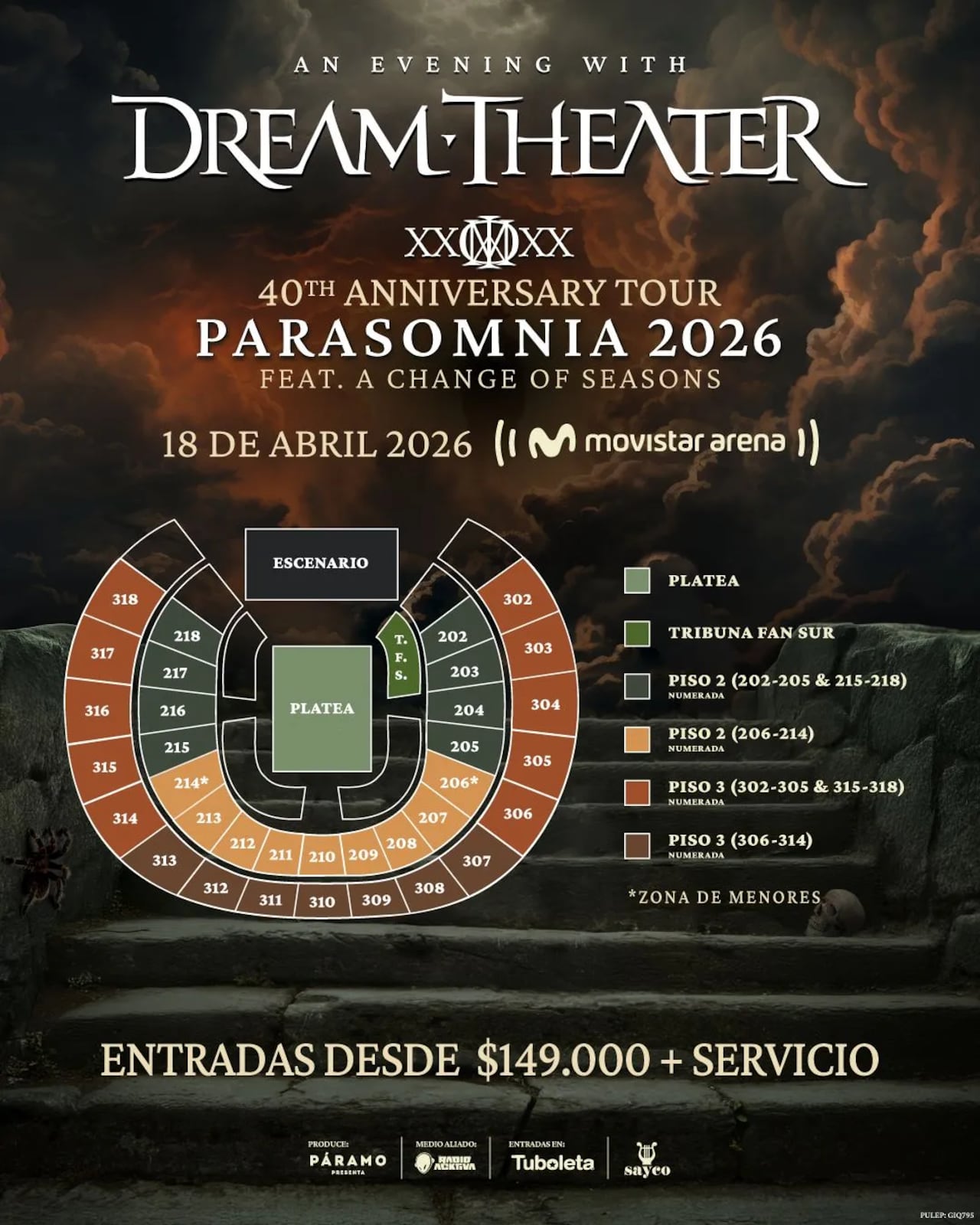 Dream Theater vuelve a Bogotá el 18 de abril de 2026.