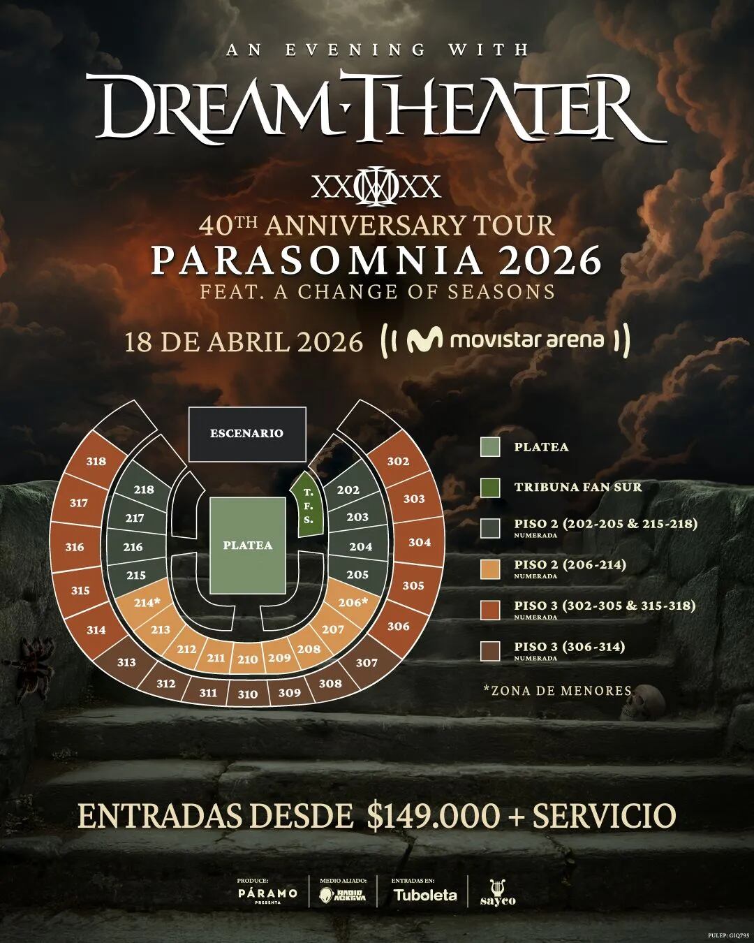 Dream Theater vuelve a Bogotá el 18 de abril de 2026.