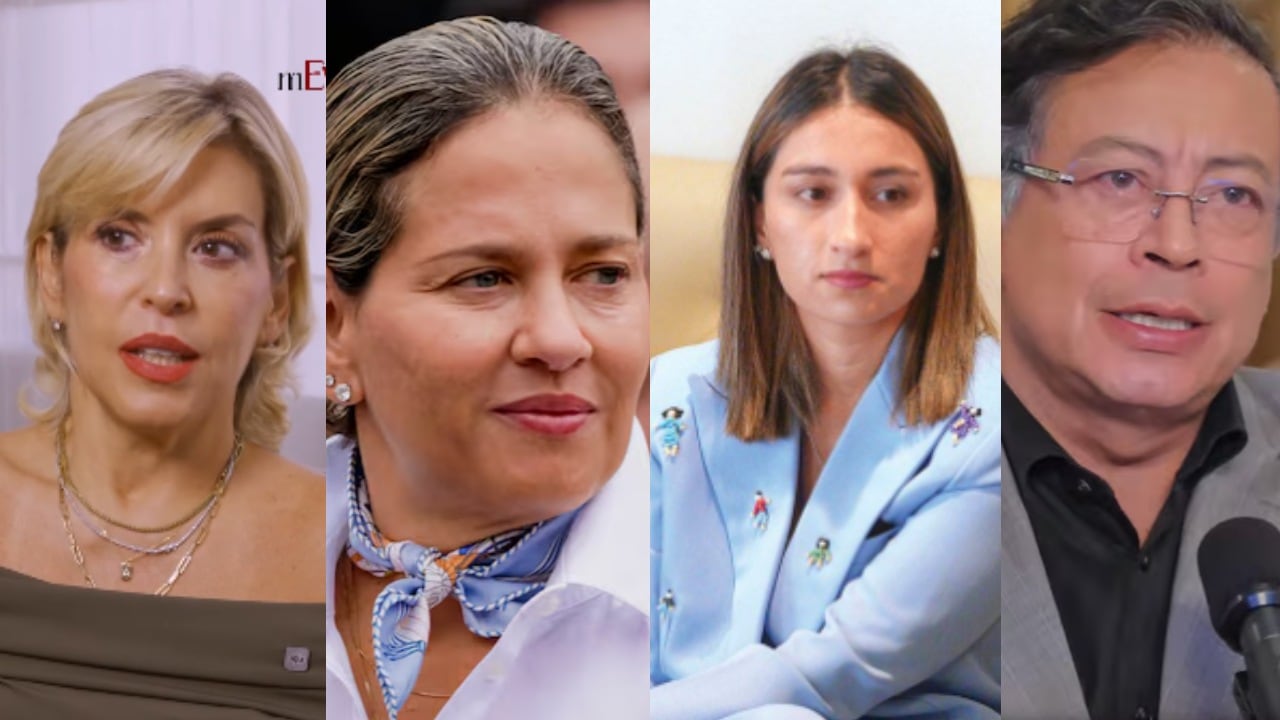 Ángela Benedetti, Verónica Alcocer, Laura Sarabia y Gustavo Petro.