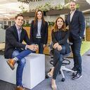 De izquierda a derecha, Lucas López Lince, vicepresidente de Negocios; Juanita Mesa Martínez, vicepresidenta Legal y de Asuntos Corporativos; Claudia Múnera Pineda, vicepresidenta de Recursos Humanos, y Andrés Felipe Gómez Salazar, presidente de Grupo Familia.