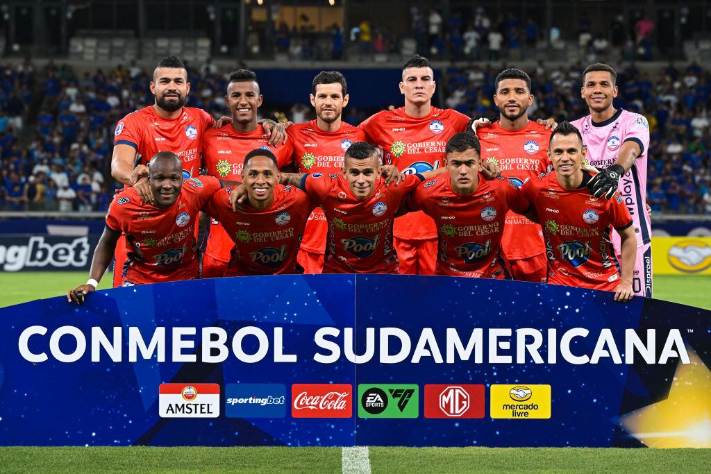 BELO HORIZONTE, BRAZIL - APRIL 11: Players of Alianza Petrolera pose for photos before a match between Cruzeiro and Alianza Petrolera as part of the Copa CONMEBOL Sudamericana 2024 at Mineirao Stadium on April 11, 2024 in Belo Horizonte, Brazil. (Photo by Pedro Vilela/Getty Images)