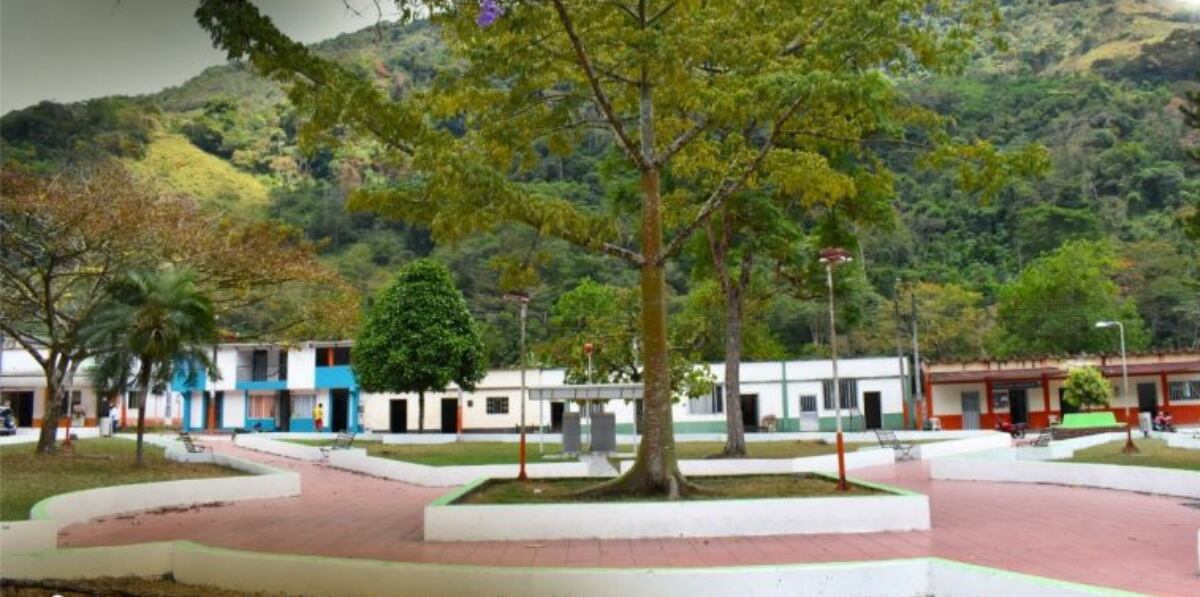 Parque principal de Pajarito, en Boyacá.