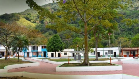 Parque principal de Pajarito, en Boyacá.