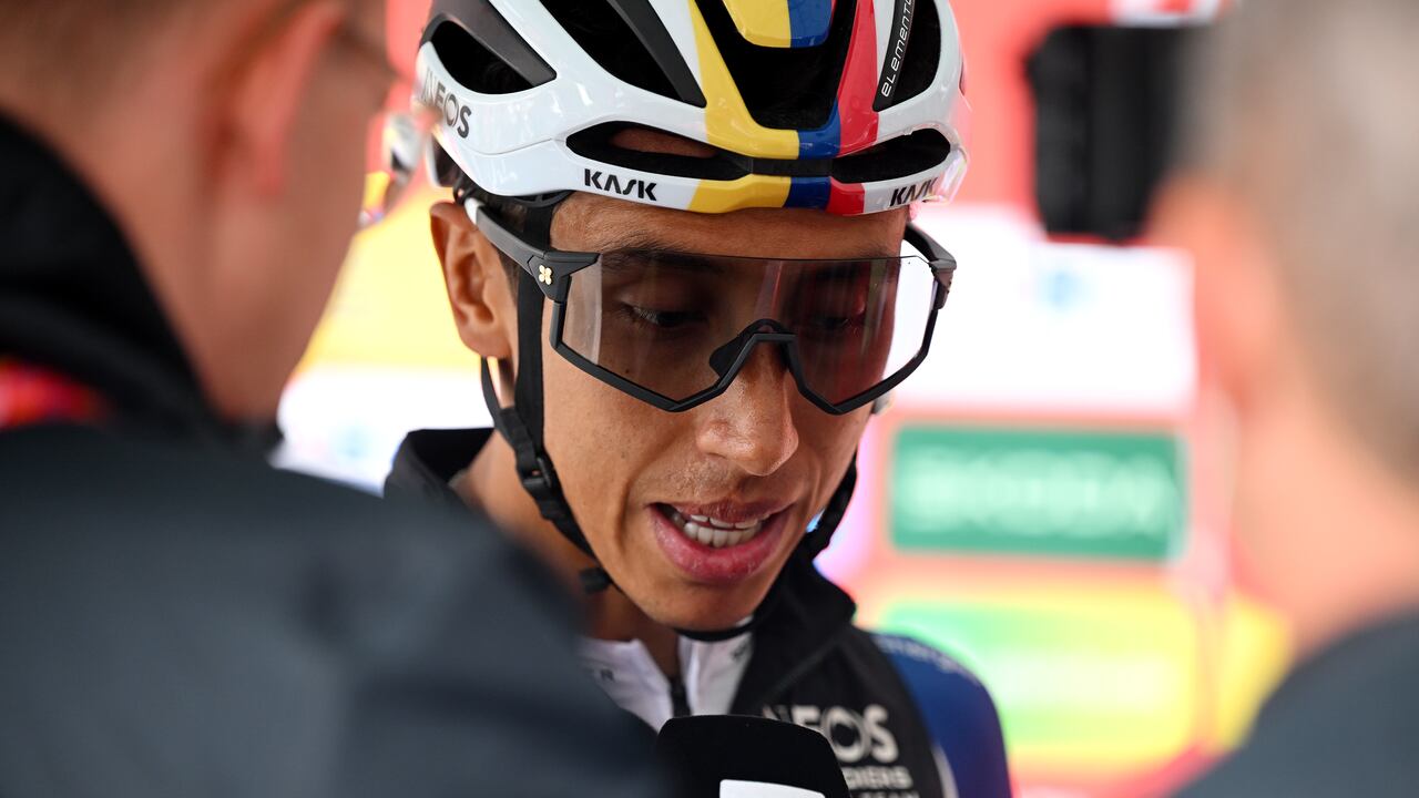 O BARCO DE VALDEORRAS, SPAIN - SEPTEMBER 10: Egan Bernal of Colombia and Team INEOS Grenadiers meets the media press prior to the La Vuelta - 80th Tour of Spain 2025, Stage 17 a 143.2km stage from O Barco de Valdeorras to Alto de El Morredero 1755m / #UCIWT / on September 10, 2025 in Alto de O Barco de Valdeorras, Spain. (Photo by Dario Belingheri/Getty Images)