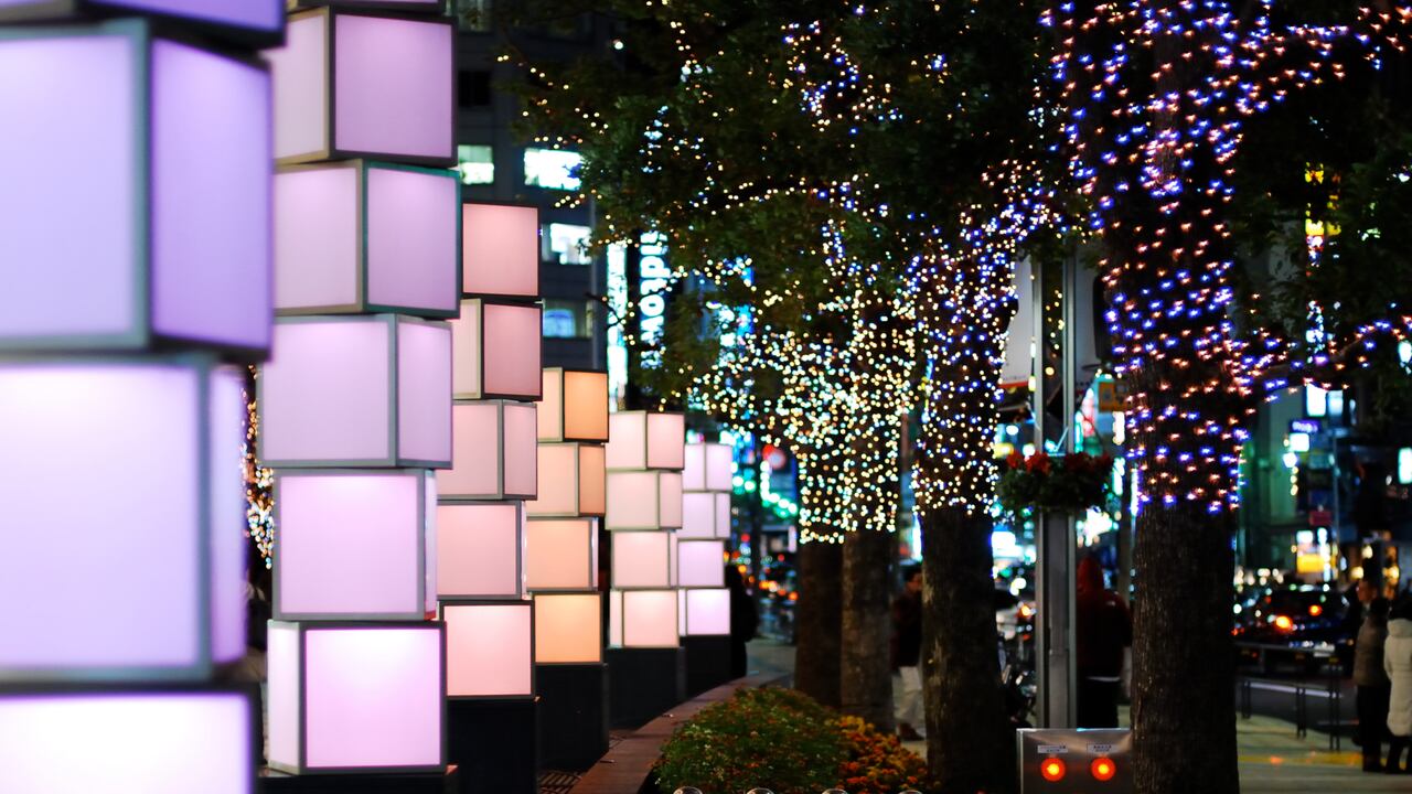 Tokio decorado en época de Navidad