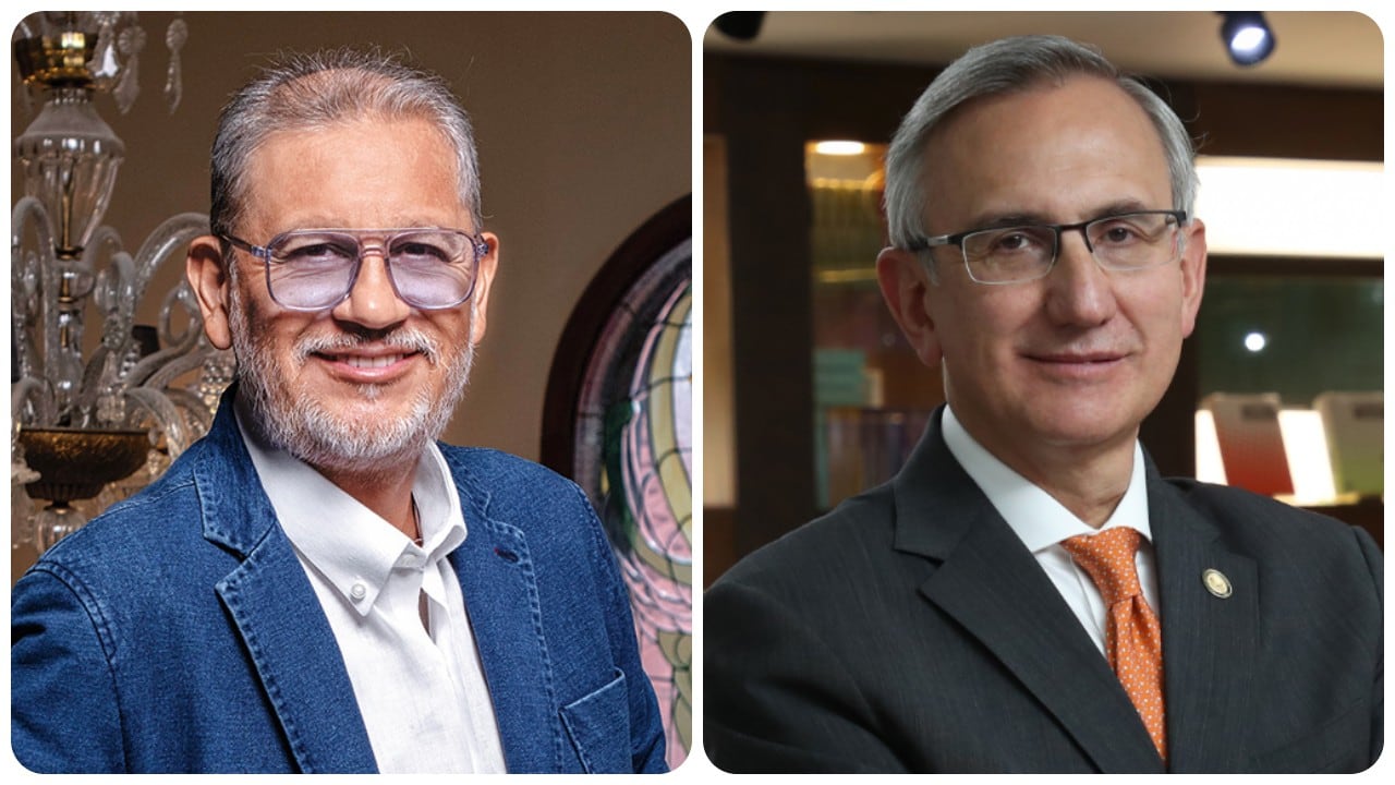 Carlos Suárez Rojas, presidente de la junta directiva de Ecopetrol, y Hernando Parra Nieto, rector de la Universidad Externado de Colombia.
