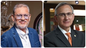 Carlos Suárez Rojas, presidente de la junta directiva de Ecopetrol, y Hernando Parra Nieto, rector de la Universidad Externado de Colombia.