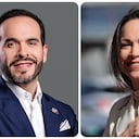 El presidente de Colombia, Abelardo De La Espriella, y la líder opositora venezolana María Corina Machado.