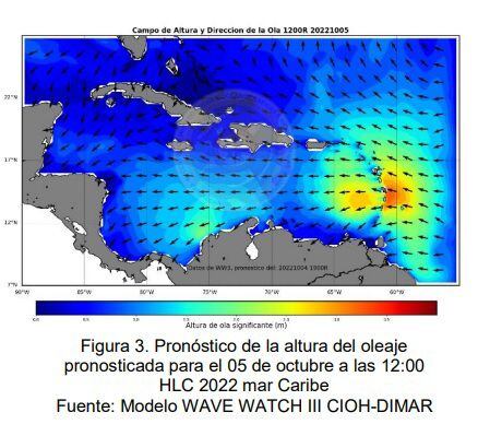 Pronostican olas de hasta tres metros de altura.