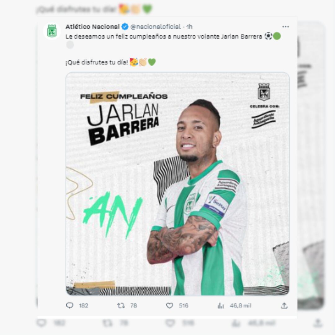 Jarlan Barrera no es tenido en cuenta en Nacional desde la final perdida con Milonarios