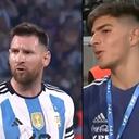 Messi y el cruce con un recogepelotas.