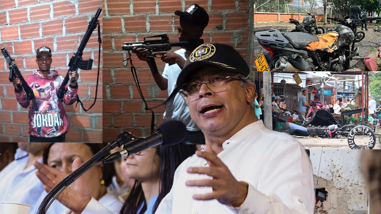 Petro y presuntos responsables de los atentados en Cali